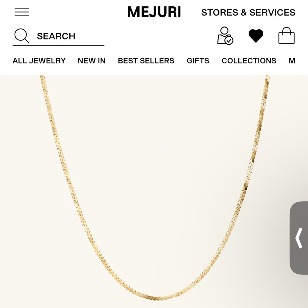Mejuri 14K Solid Gold Serpentine Necklace 16 inches